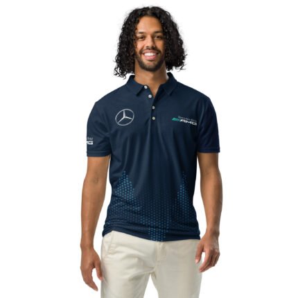 George Russell Men’s Slim Fit Polo Shirt – F1 Racing Style