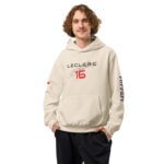 Charles Leclerc Oversized Heavyweight White Hoodie - Image 4