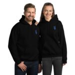 Minimalist Black Embroidered Unisex Hoodie