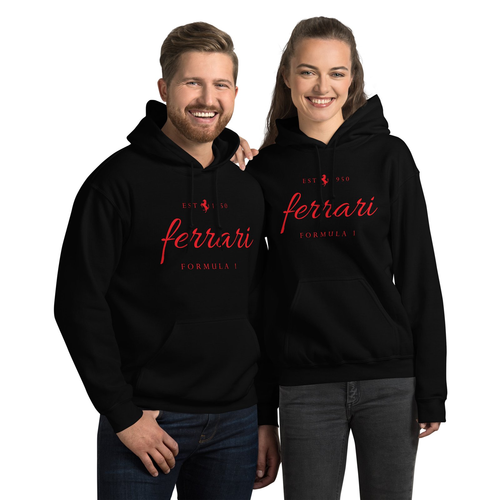 unisex-heavy-blend-hoodie-black-front-6ac108a4442a3.jpg Ferrari Formula 1 Racing Unisex Hoodie - Image 1