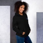 Minimalist Black Embroidered Unisex Hoodie - Image 4