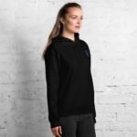 Minimalist Black Embroidered Unisex Hoodie - Image 3