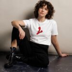 Red Graphic White T-Shirt – Unisex - Image 2